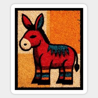Stubbornly Cute - Folk Art Donkey Magnet